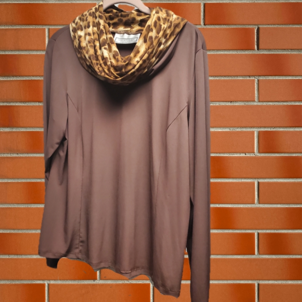 Lepord Print Cowl Neck by Simonton Says